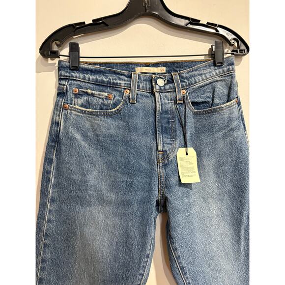 Levi's Wedgie High Waisted Button Fly Denim Straight Jeans Blue Women's Size 27 - Picture 3 of 5